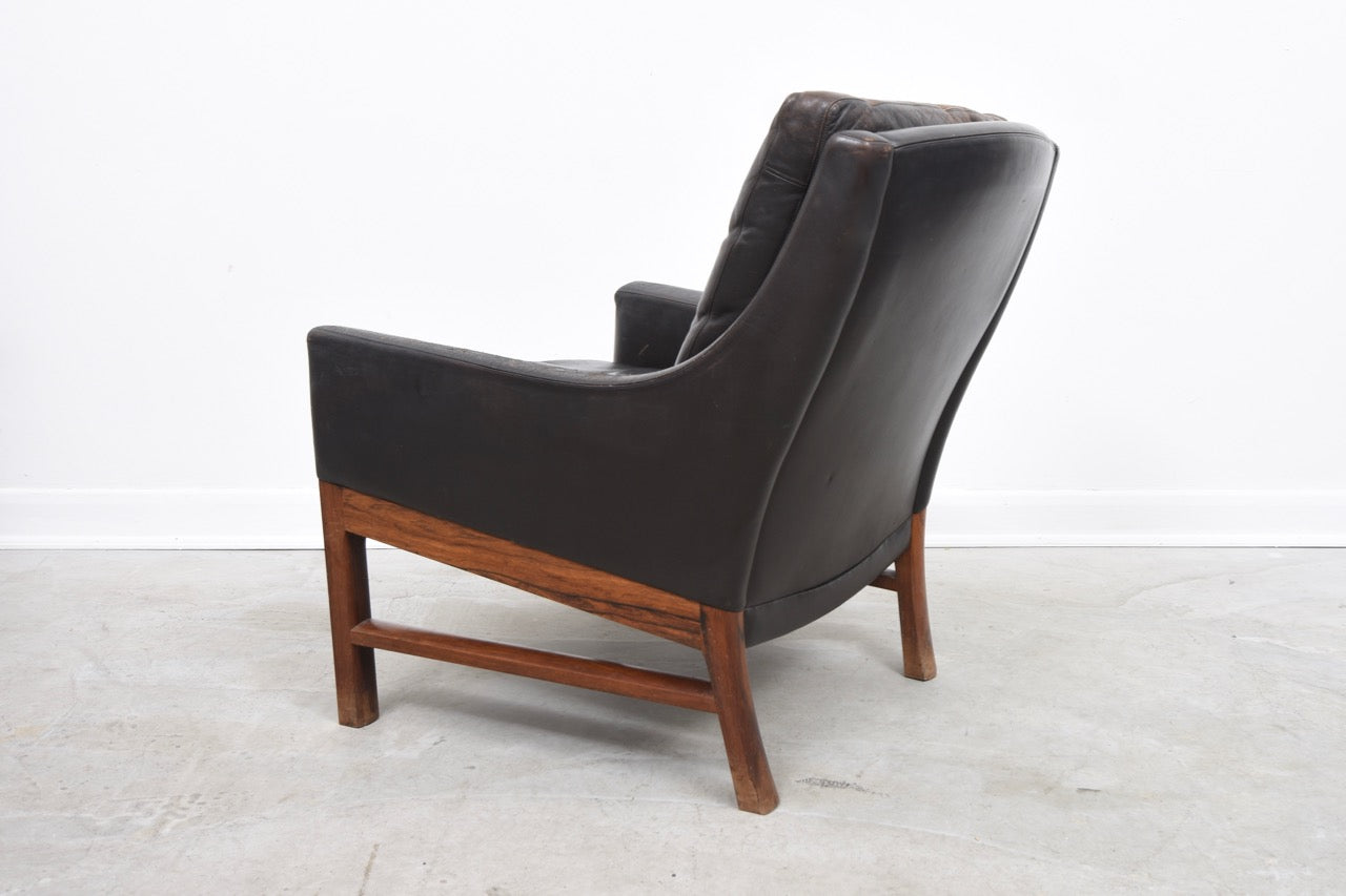 1960s leather lounger by Frederik Kayser