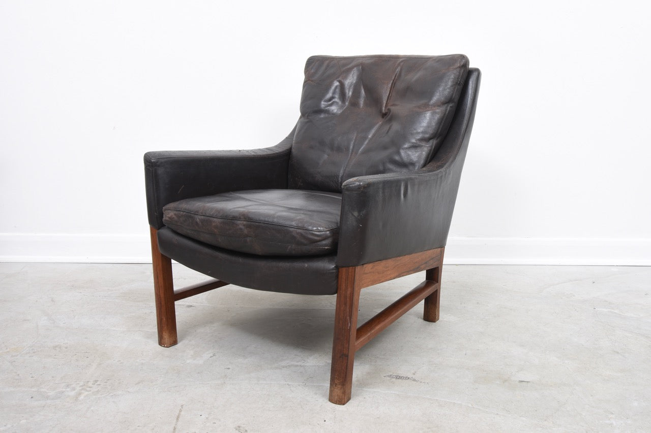 1960s leather lounger by Frederik Kayser