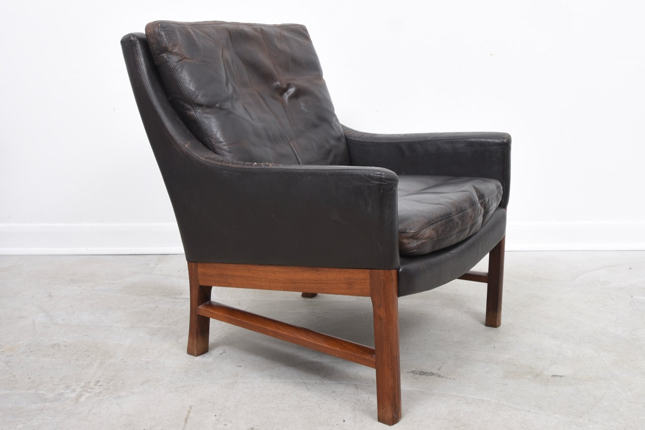 1960s leather lounger by Frederik Kayser