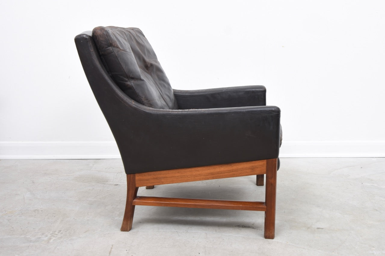 1960s leather lounger by Frederik Kayser