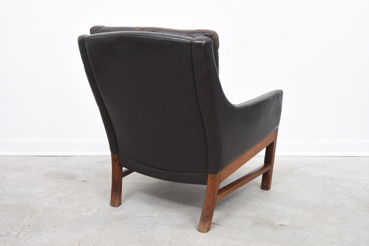 1960s leather lounger by Frederik Kayser