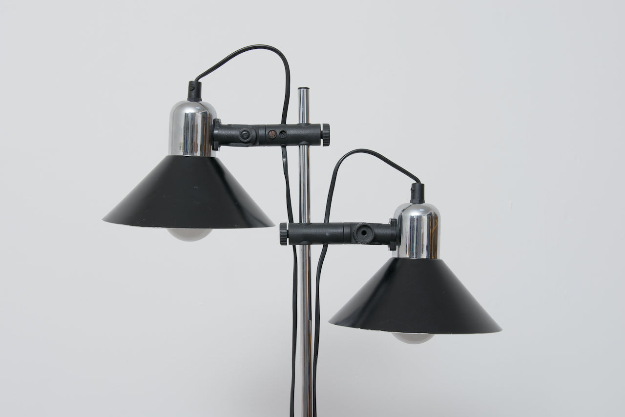 1980s Danish twin-headed floor lamp