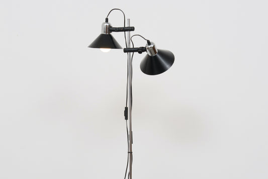 1980s Danish twin-headed floor lamp