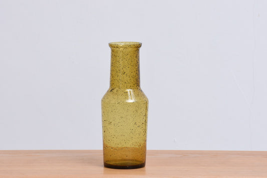 Olive glass vase by Erik Hoglund
