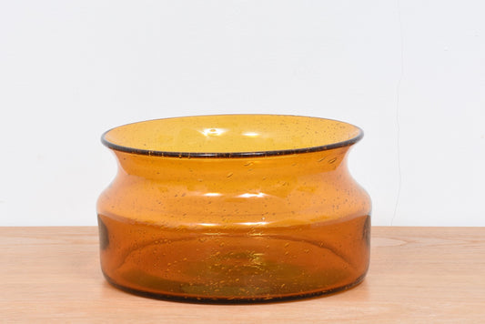 Amber glass fruit bowl by Erik Hoglund