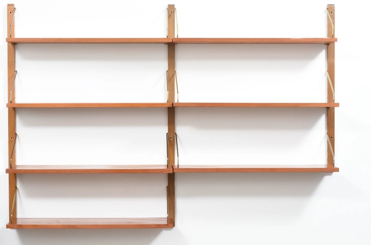 Vintage teak modular shelving by Poul Cadovius