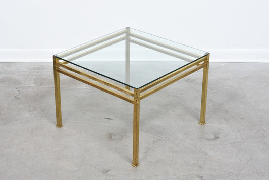 1970s brass + glass coffee table - 70 cm