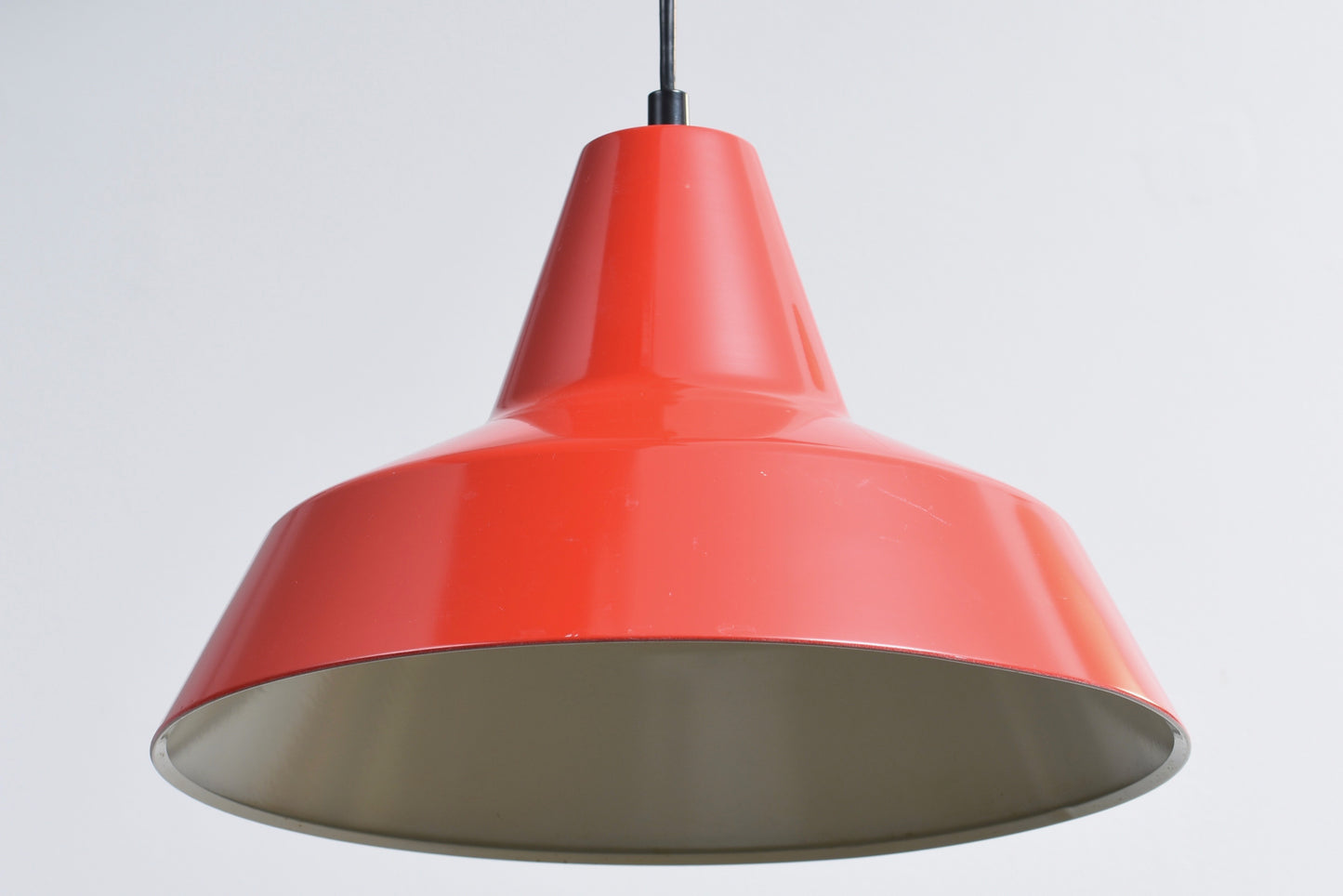 Vintage red enamel ceiling light by Lyskaer Belysning