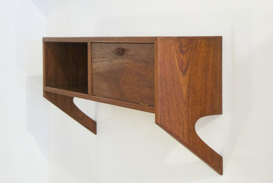 Teak floating shelf