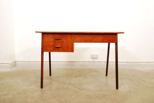 Single pedestal teak desk