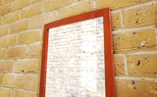 Teak-framed mirror