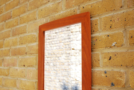 Mirror with teak frame