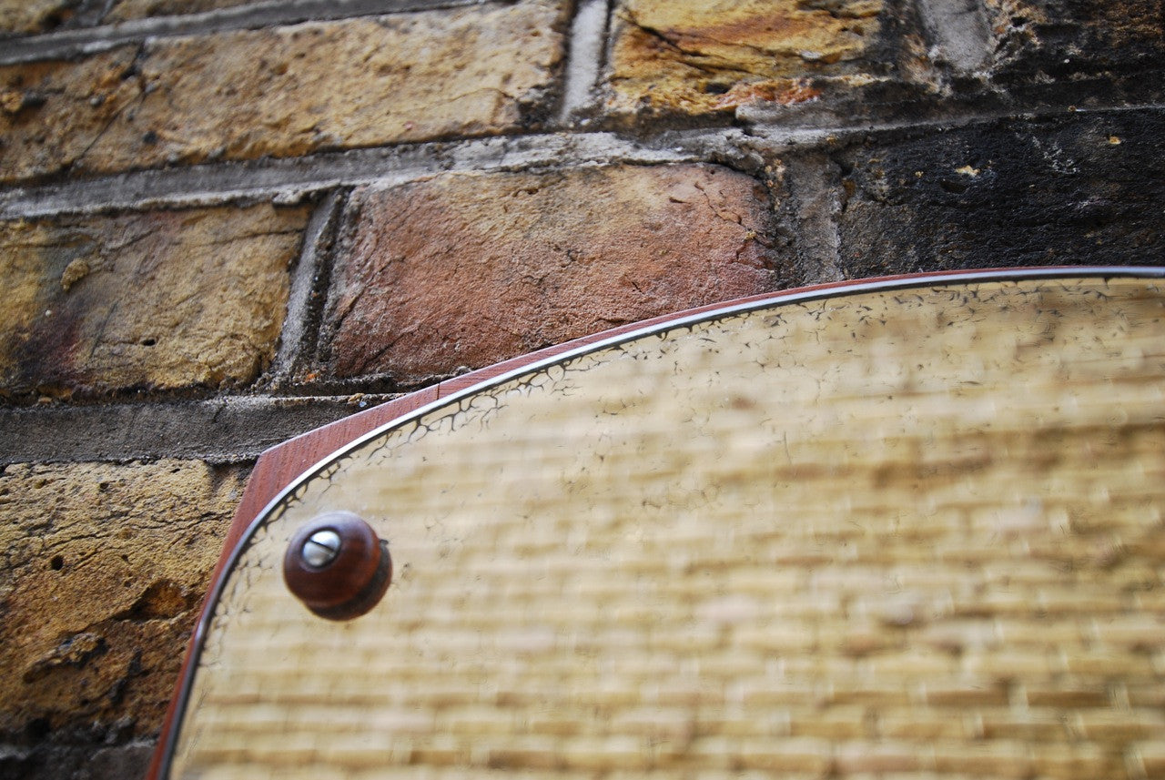 Mirror on teak base