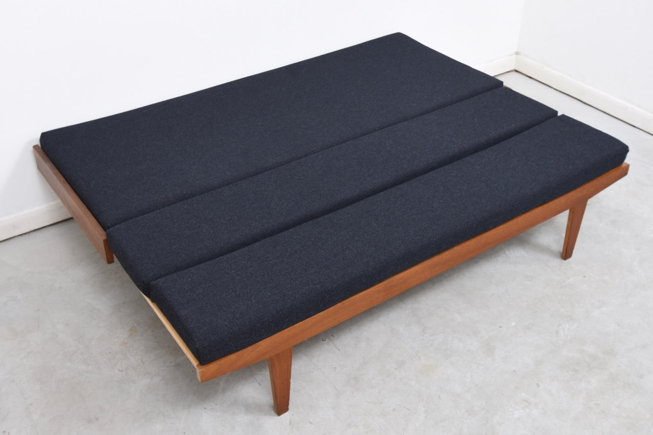 Double day bed with new charcoal wool upholstery