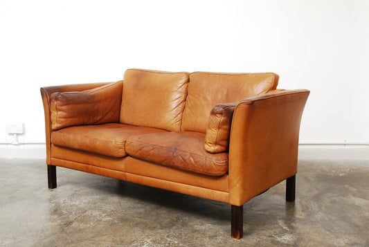 Two seat leather sofa