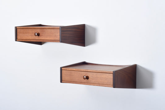 Pair of teak bedside tables by Omann Jun