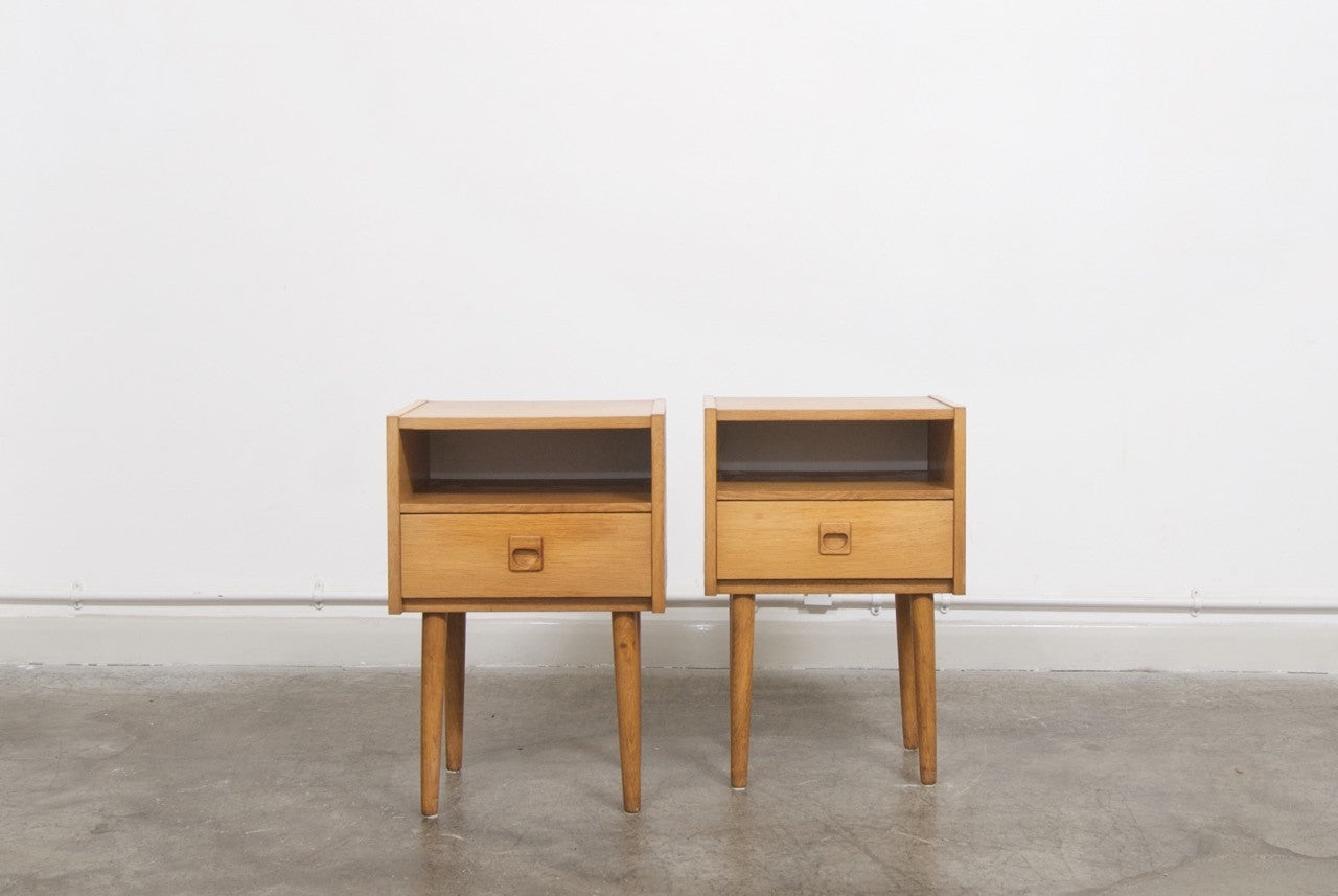 Pair of oak bedside tables