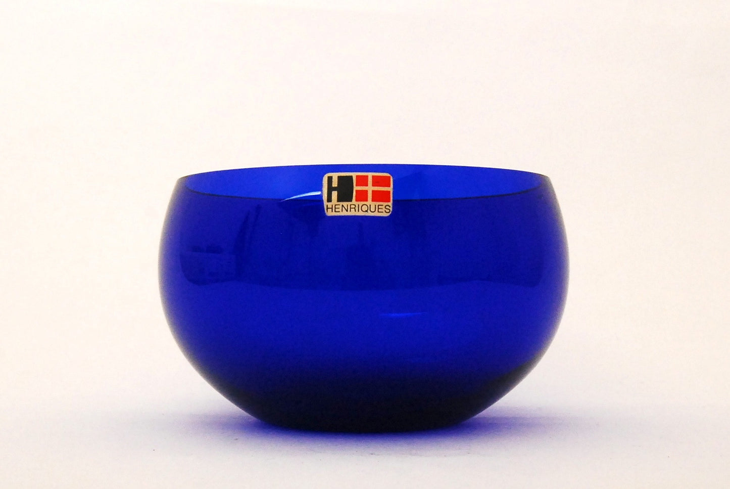 Blue glass bowl by Henriques