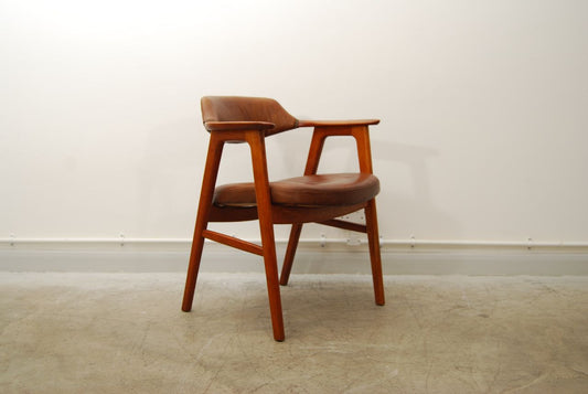 Teak and leather armchair by Erik Kirkegaard