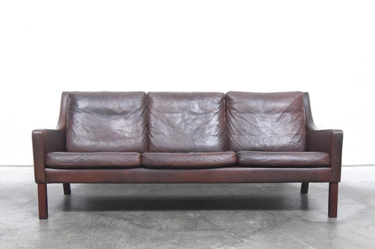 Three seat leather sofa by Vemb