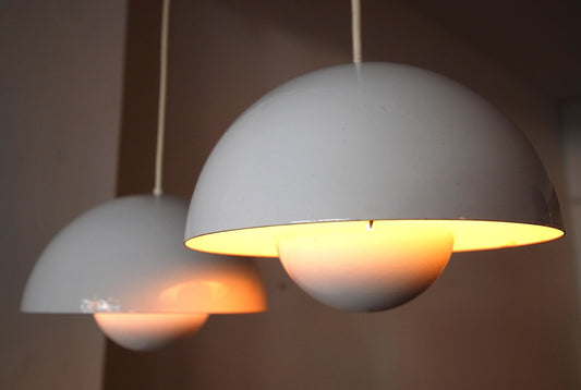 Pair of ceiling lamps by Verner Panton