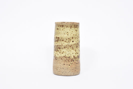Vintage stoneware vase with speckled matt glaze
