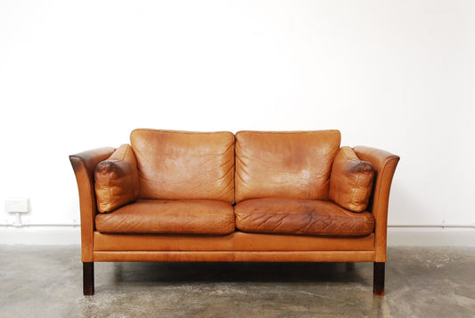 Two seat leather sofa