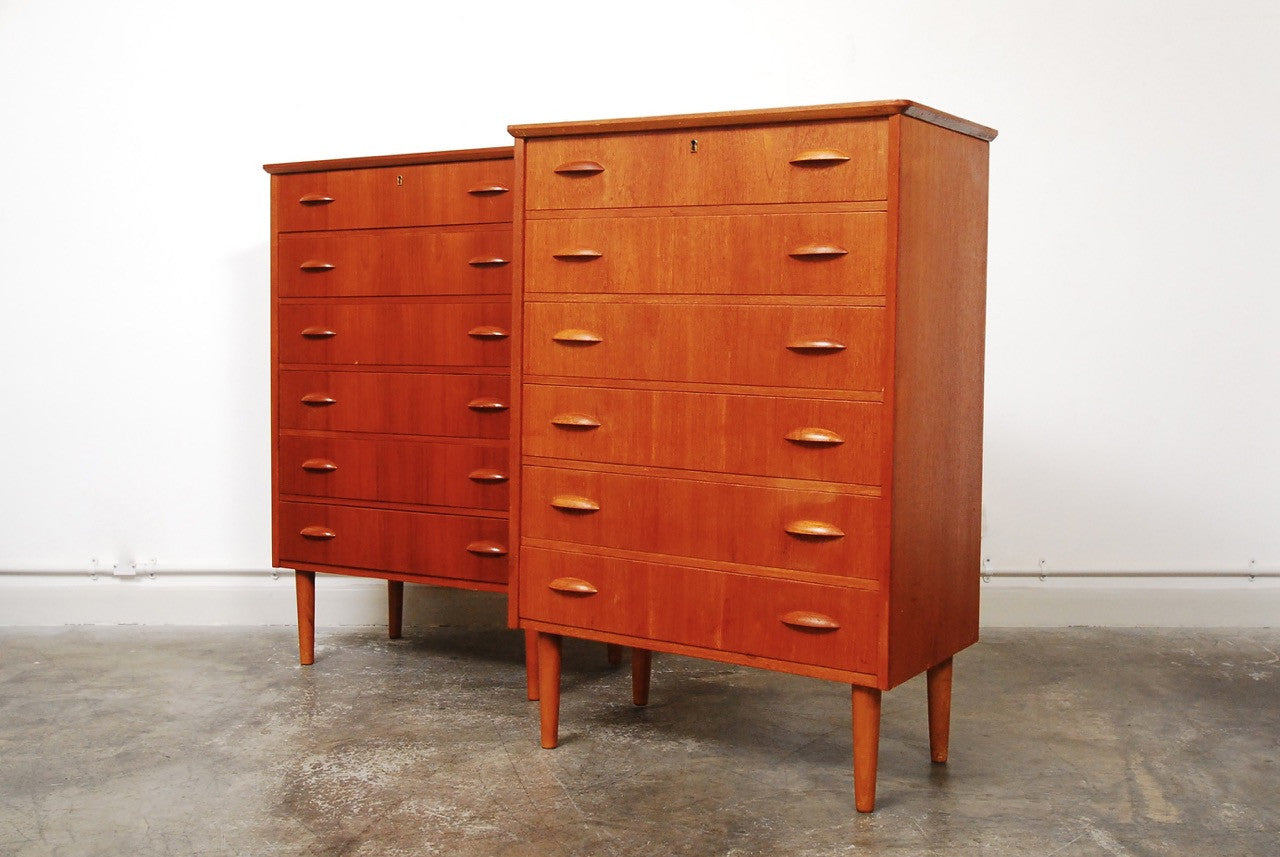 Matching pair of teak chests