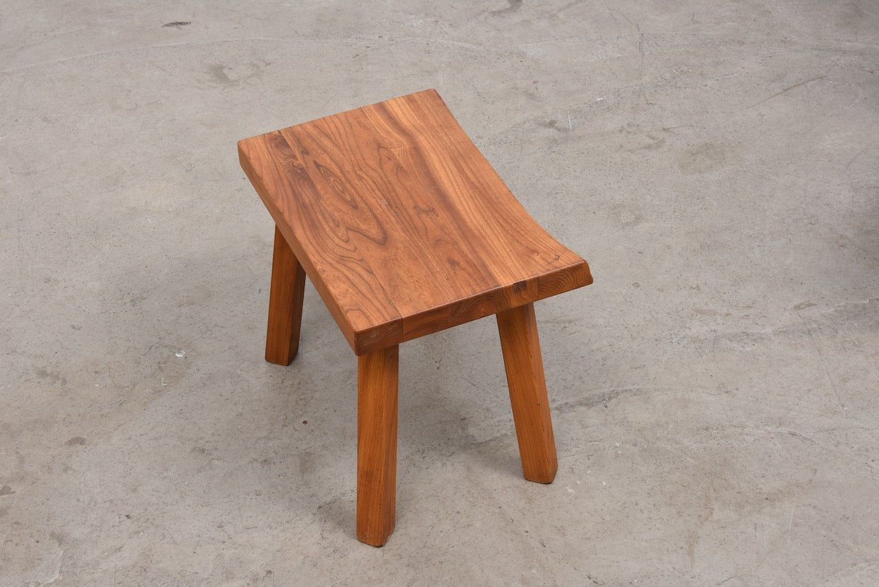 1970s oiled oak stool