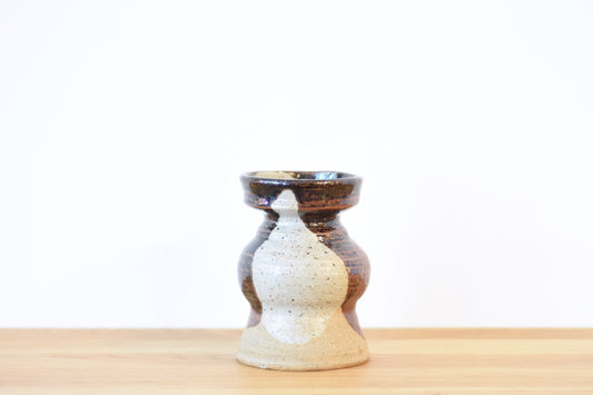 Stoneware vase with black, brown and grey glaze