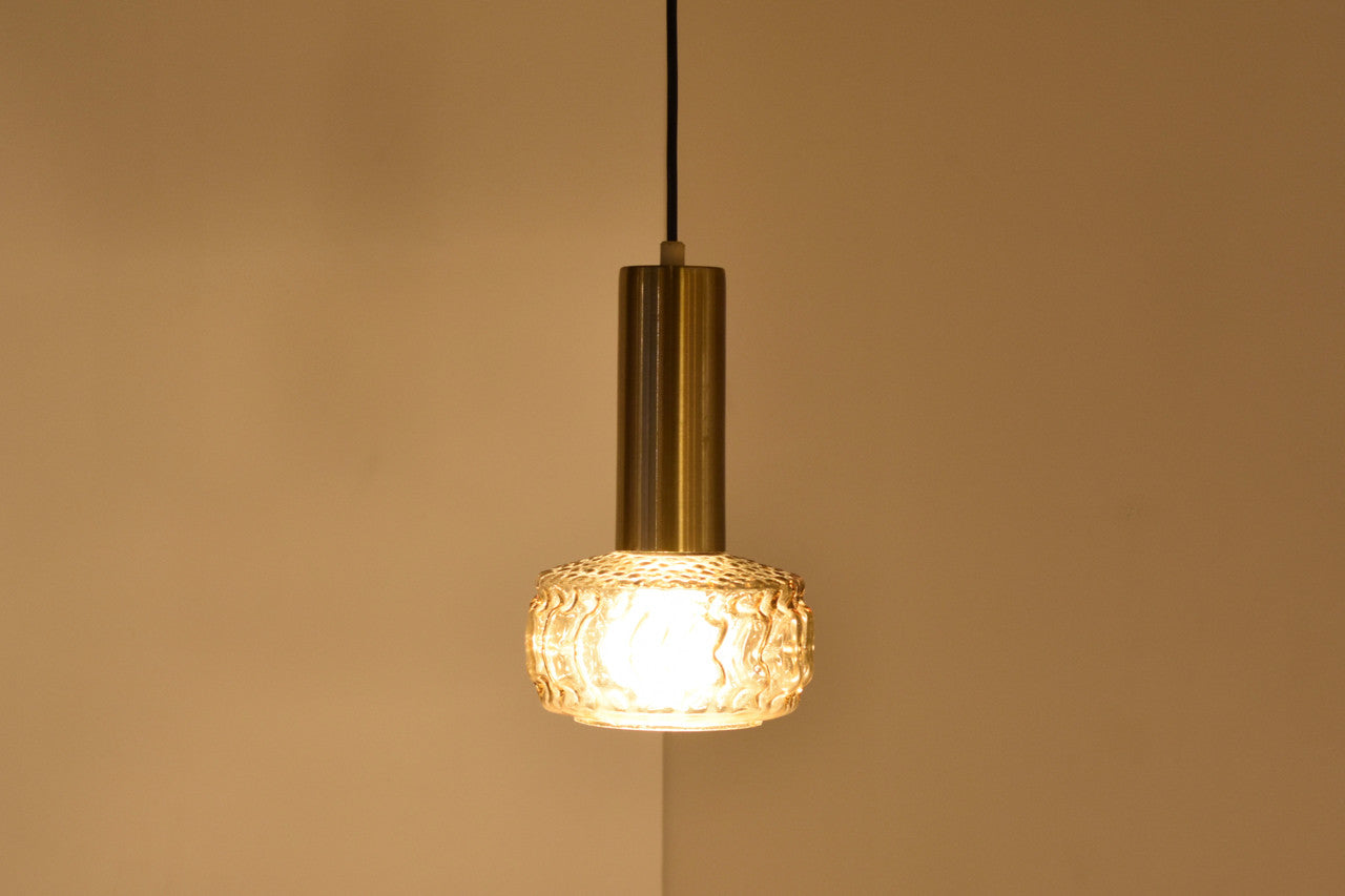 Brass and glass ceiling pendant