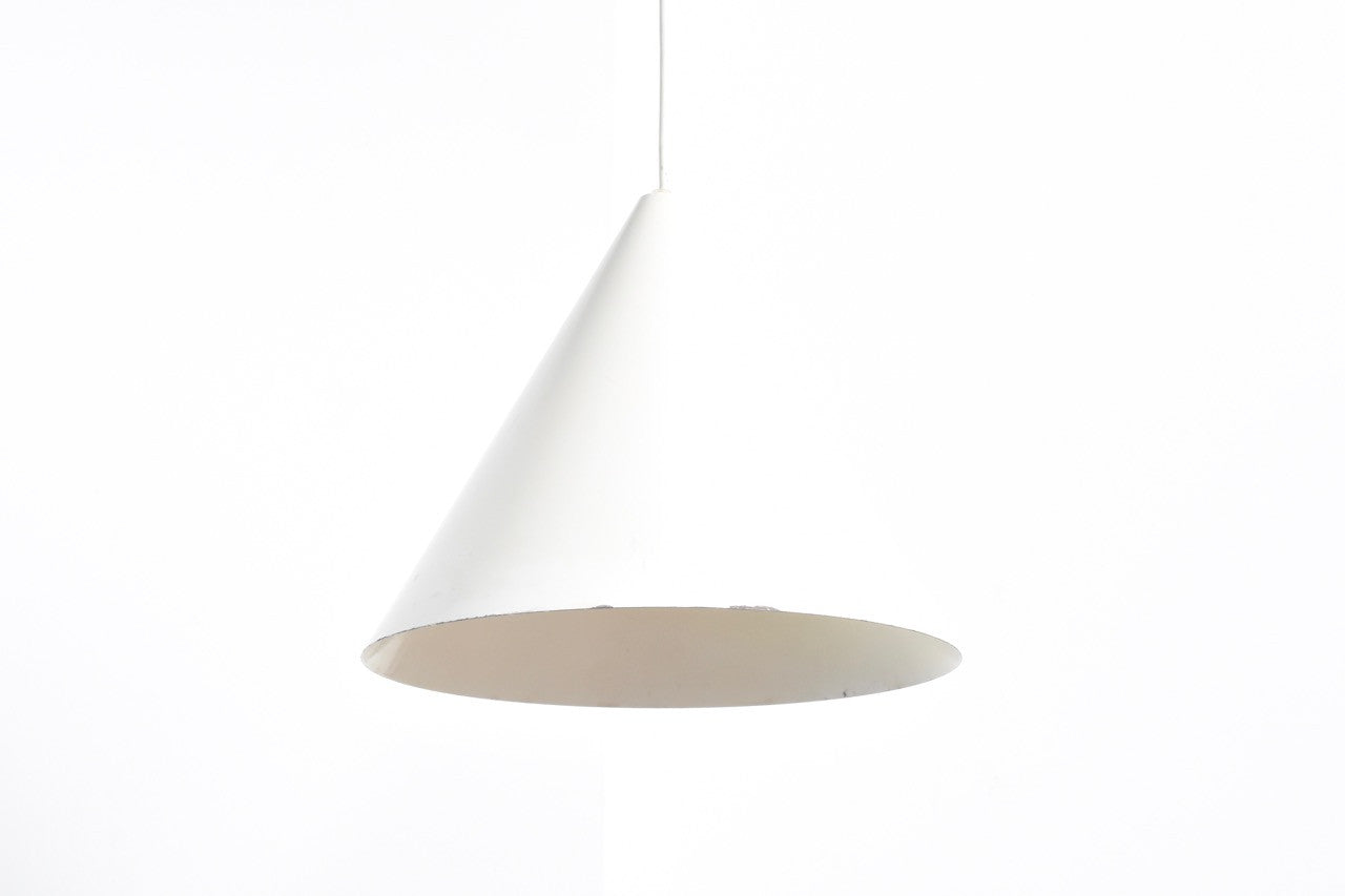 White cone ceiling light