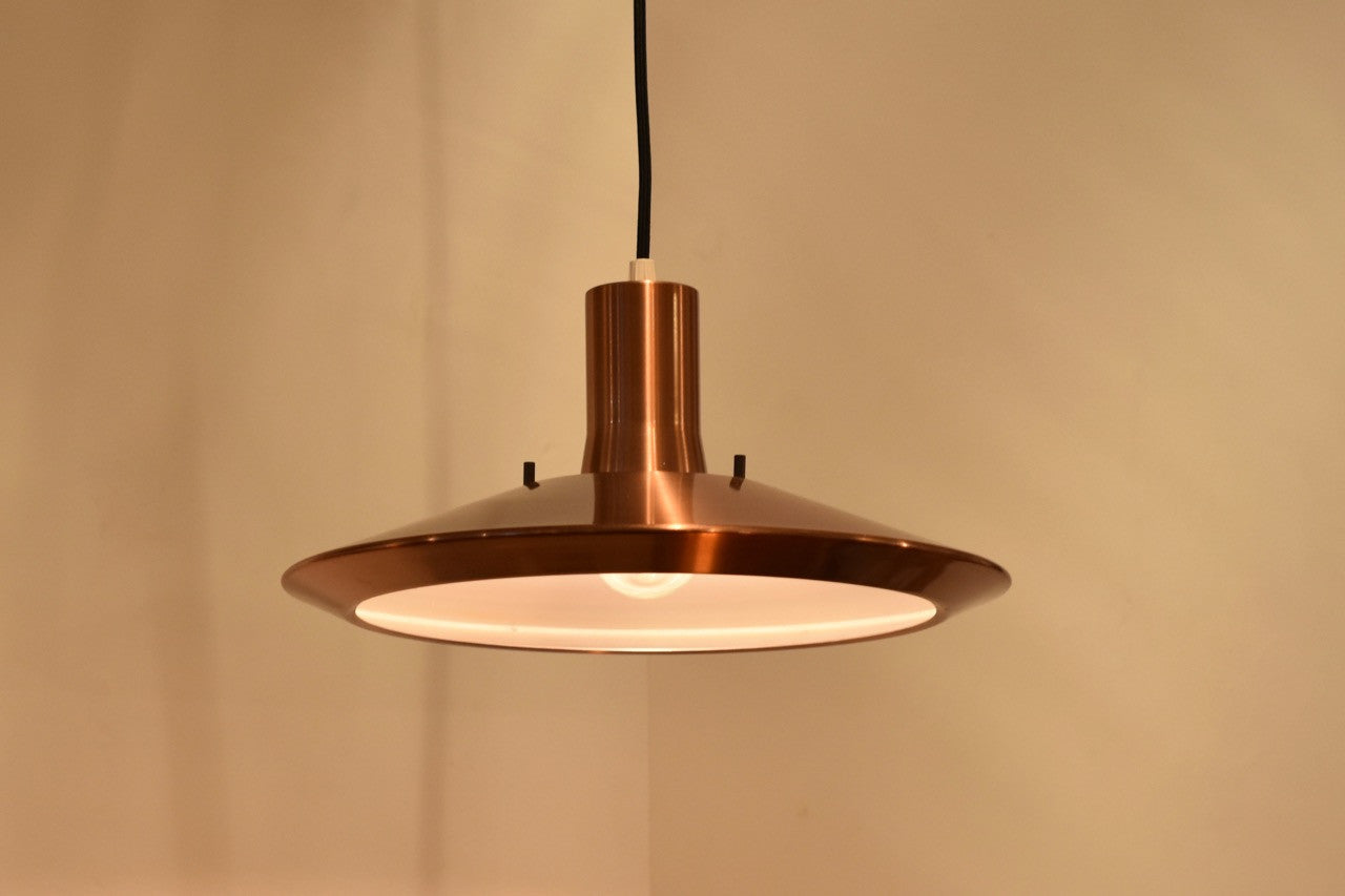 Large copper pendant light