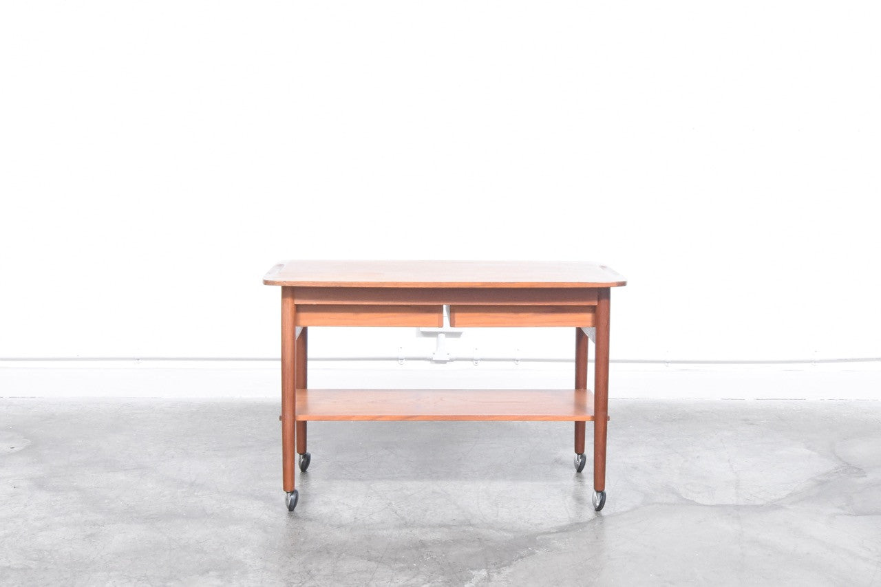 Teak trolley table