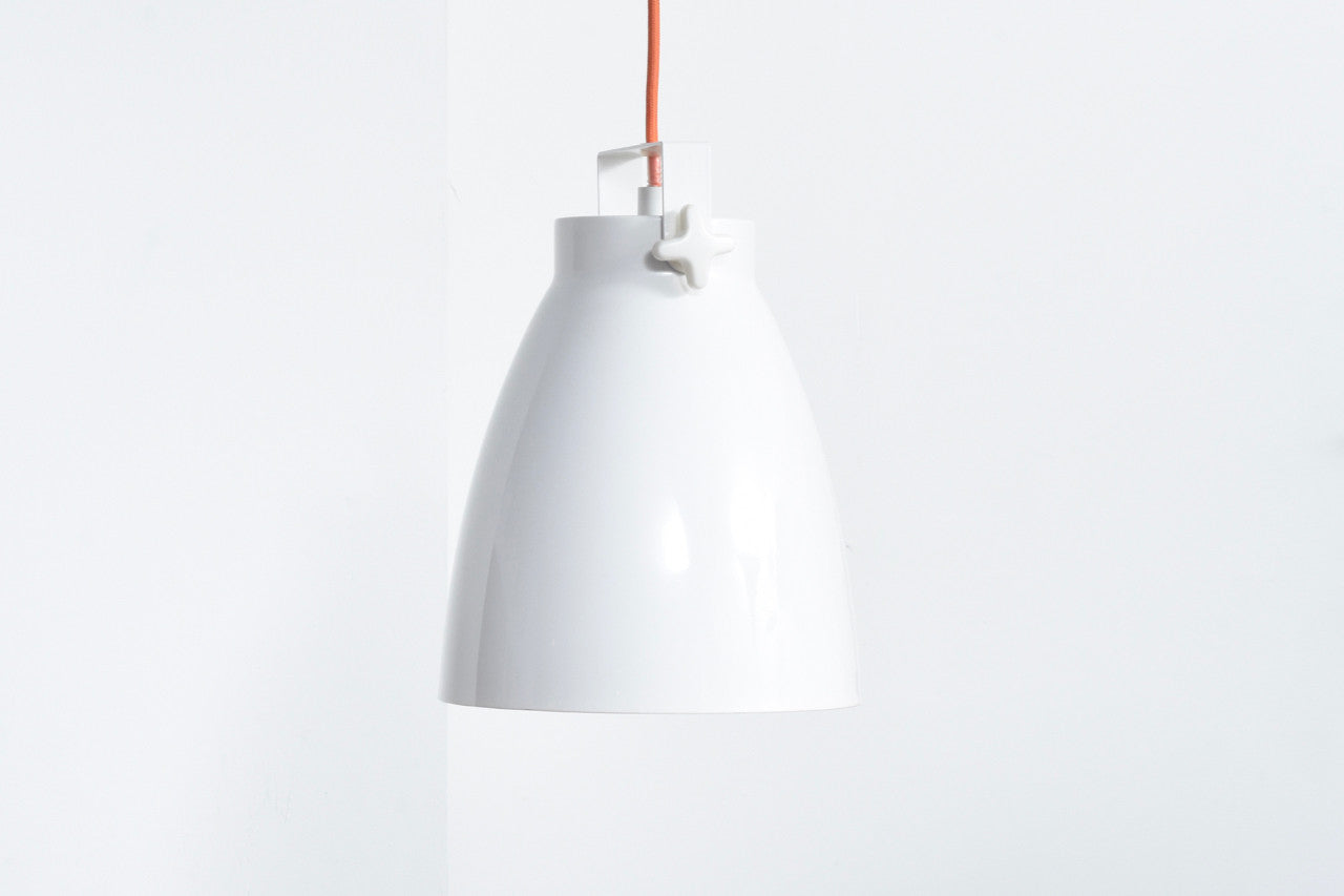 White pendant with orange interior