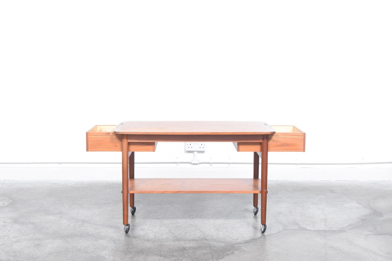 Teak trolley table