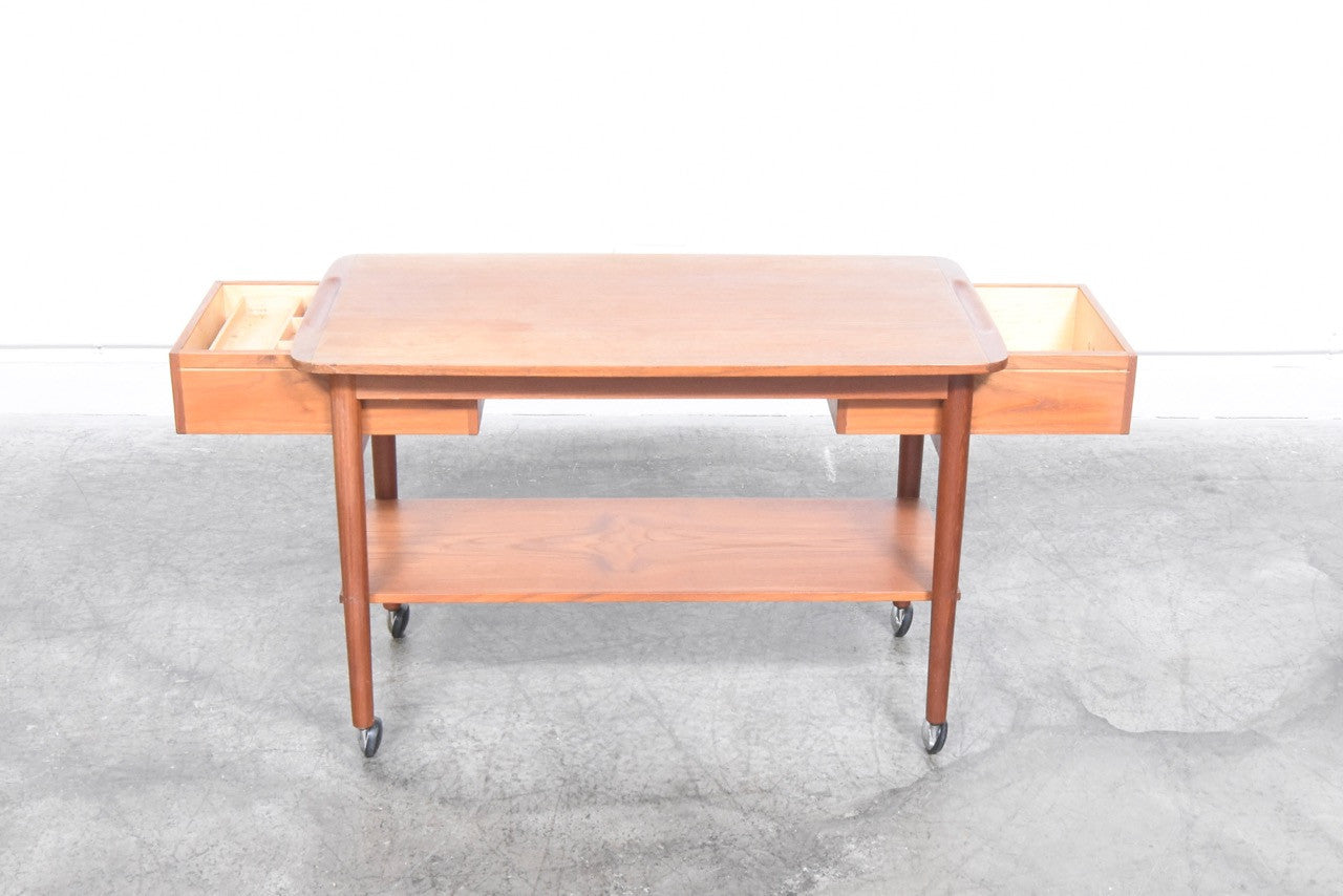 Teak trolley table