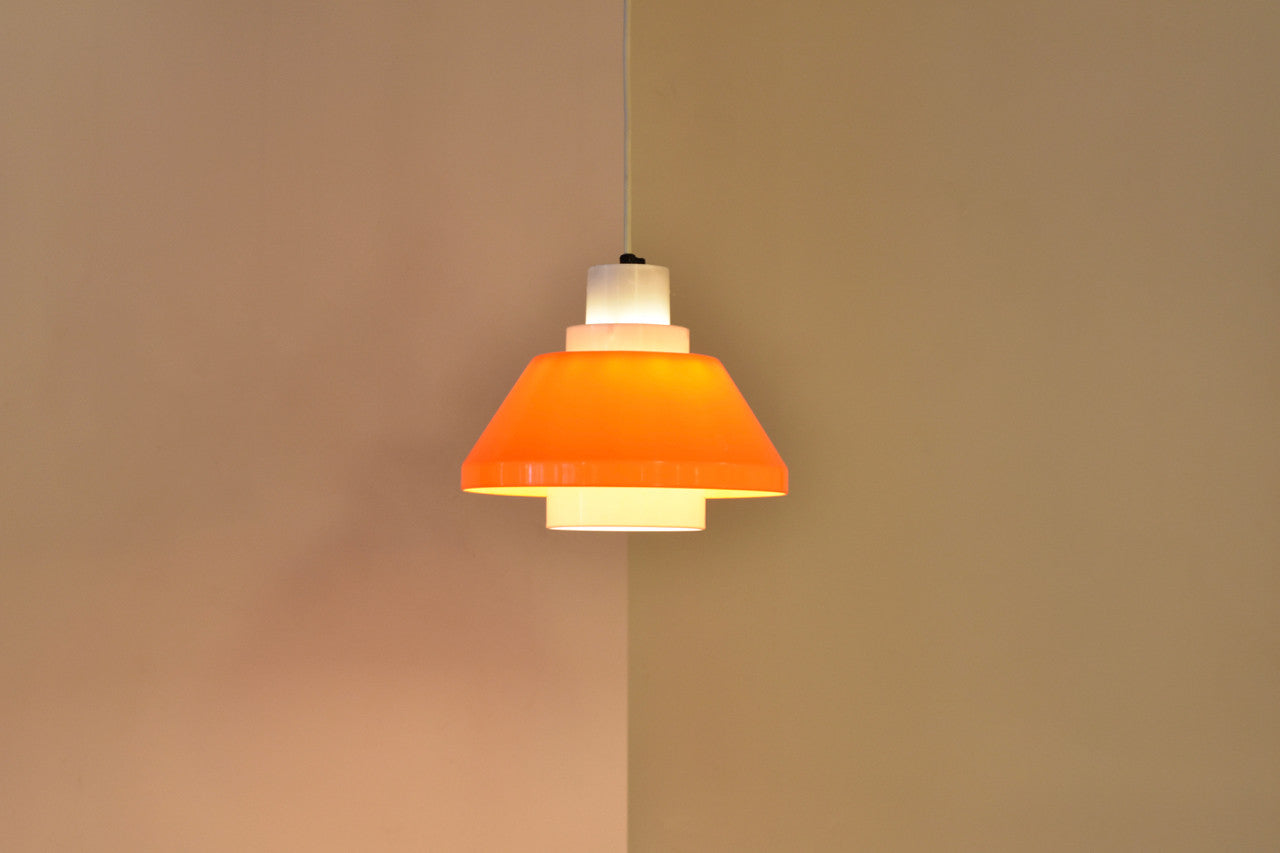 Orange and white pendant by Bent Karlby