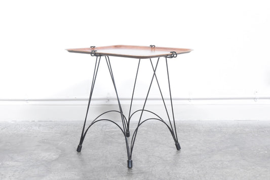 Teak tray table with stand