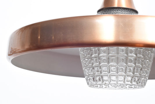 Copper and cut glass ceiling light