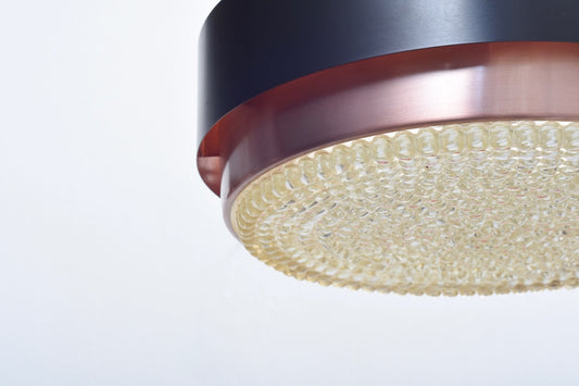 Saturn ceiling lamp with glass diffuser