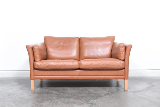 Tan leather two seater