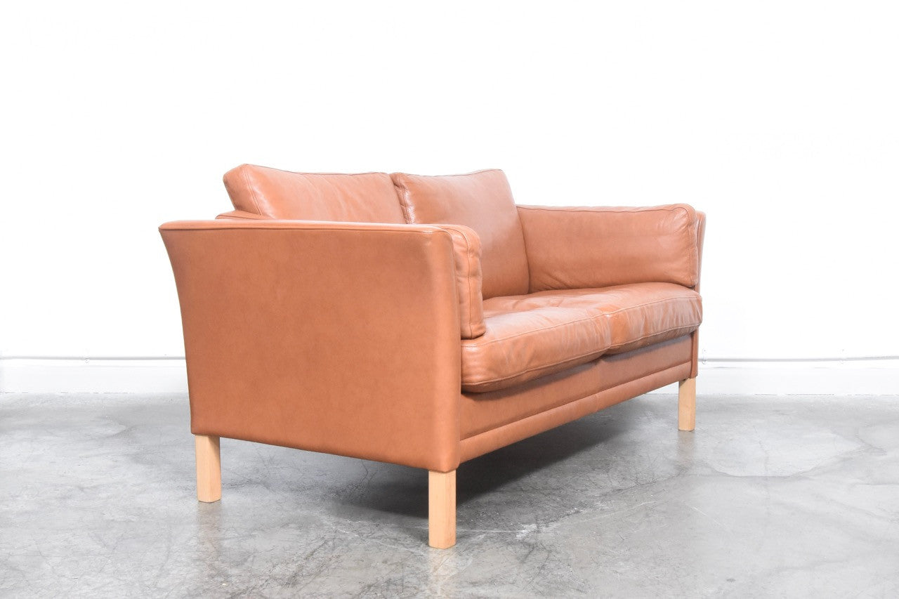 Tan leather two seater