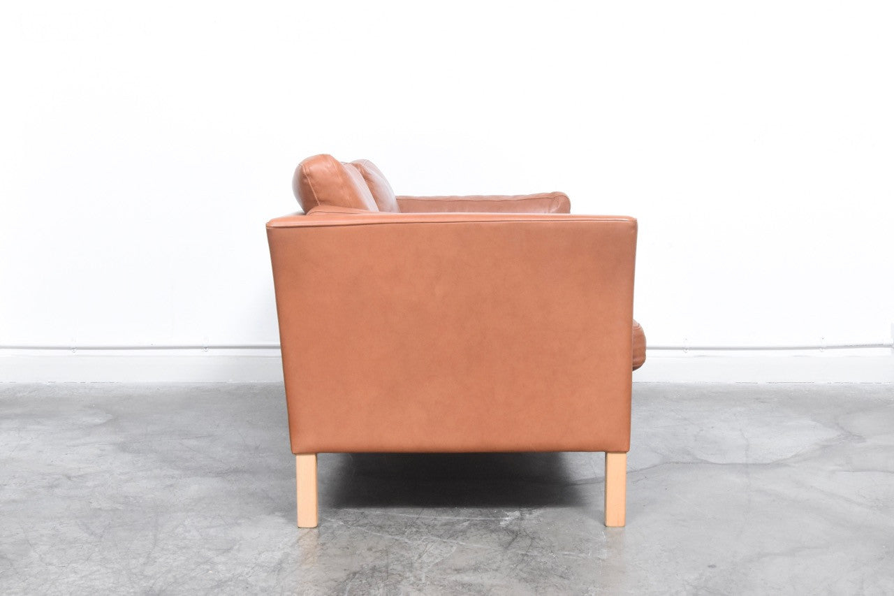 Tan leather two seater