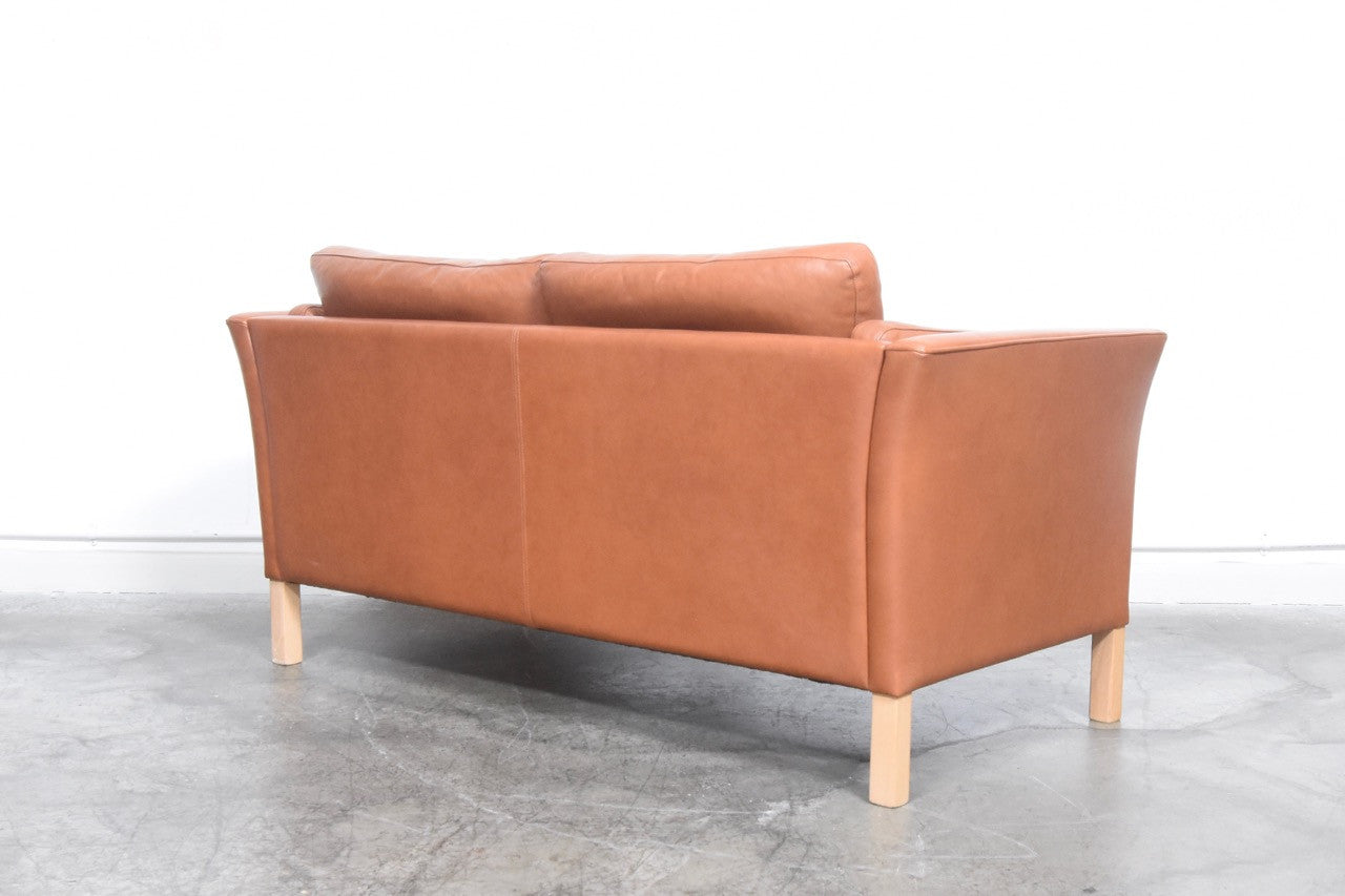 Tan leather two seater