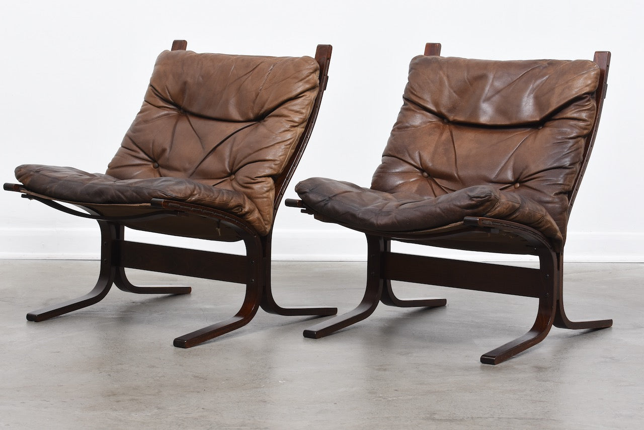 Two available: 1970s leather Siesta chairs