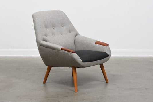 1950s low back lounger with teak paws