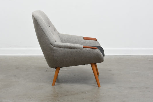 1950s low back lounger with teak paws