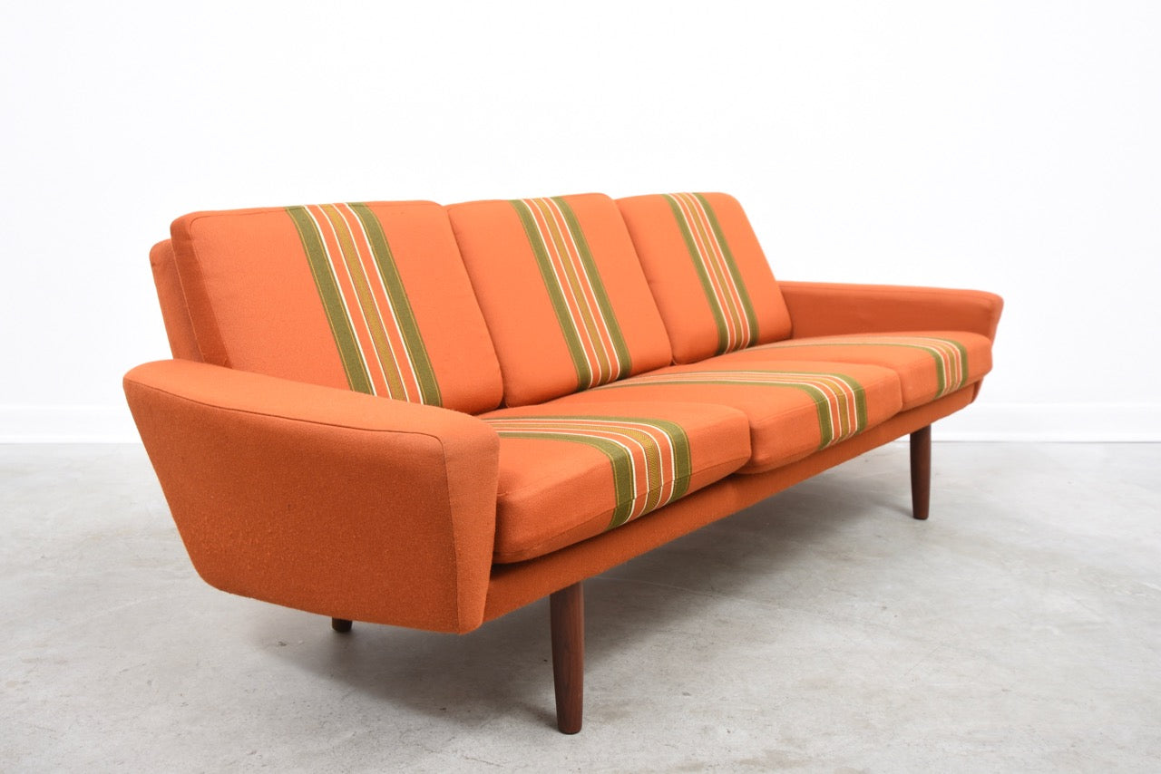 1960s three seater with matching foot stool