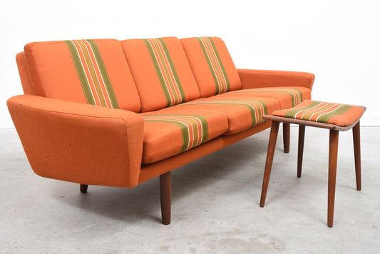 1960s three seater with matching foot stool